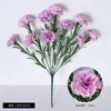 Venta al por mayor del fabricante 10 Claveles Flores Artificiales Día de la Madre Día del Maestro Ramo Artificial Flores de Seda Flores Artificiales de Plástico