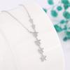Collar de Estrella de Diamante Brillante para Mujer Diseño de Nicho Sentido de la Moda Cadena para Clavícula Estrella con Borla Estilo Frío Estrella de Cinco Puntas Collar de Plata de Ley