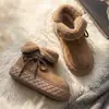 Botas de neve de inverno femininas Mingsheng, forradas com fleece e espessadas para aquecimento, estilo de cano alto, adequadas para uso ao ar livre, frete grátis