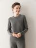 Suéter de Cachemira Grueso de Doble Hilo para Mujer Cuello Redondo Ropa Interior Otoño e Invierno Nuevo Jersey de Punto de Manga Larga Estilo Casual Diario