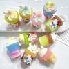 Dopamina 3D Gato Lindo Taza de Crema Accesorios de Resina DIY Funda de Teléfono Pegamento de Crema Accesorios para el Cabello Charms para Zuecos