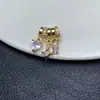 Pó de Ouro Estilo Família Pingente de Coração Estrela, Pulseira de Cristal Micro Diamante Conserva Cor Acessórios de Joias DIY Contas