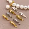 Cobre Banhado a Ouro 18K Cor Conservada Incrustado com Pedra Brilhante Fivela de Conexão com Acabamento Universal Acessórios para Joias Artesanais DIY Colar Pulseira
