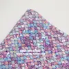 Paquete de Materiales para Lazos de Accesorios para el Cabello DIY 20x22CM Lentejuelas Grandes Pequeñas de Alto Brillo Patrón de Escamas de Pez Patrón de Ondas de Agua Tela de Cuero diy