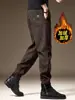 Pantalones Casuales para Hombre, Pantalones Versátiles Forrados de Polar, Corte Holgado, Marca de Moda, Pantalones Harem Modernos para Otoño e Invierno