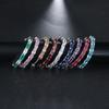Moda Europea y Americana Aretes Plateados Elegantes Aretes para Mujer Deslumbrantes Coloridos de una Sola Fila con Circonitas Joyería de Venta Caliente Transfronteriza