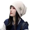 Gorro Apilado Otoño e Invierno Gorro Cálido para Mujer Cubre Cabeza Protección para Orejas Gorro Postparto Gorro para el Frío Adelgaza la Cara Versátil Tejido Cortavientos Protección contra el Frío