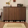 Zapatero para entrada de casa, almacenamiento integrado, montado en la pared, modelo nuevo para apartamentos de alquiler, mueble de entrada interior de madera maciza
