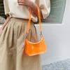 Bolso de gelatina transparente, novedad de verano 2021, bolso de hombro de PVC debajo del brazo, bolso de red color caramelo rojo océano para mujer, bolso de palo francés