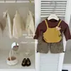 ¡Leenbaby¡Estampado de leopardo dulce y genial! Conjunto original de otoño para niñas: conjunto de top KT de dos piezas falsas y pantalones de pierna ancha con estampado de leopardo