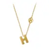 Collar Letra H Acero de Titanio para Mujer Estilo Coreano Diseño de Moda Cadena para Clavícula Popular en Internet Gargantilla Cadena de Collar Corta Estilo Frío