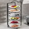 Prateleira de Armazenamento para Preparo na Cozinha Bandeja de Ingredientes para Panela Quente Prateleira de Armazenamento Multifuncional Bandeja Doméstica de Múltiplas Camadas Prateleira de Armazenamento para Cesta de Legumes