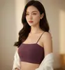 Popular Belleza Transfronteriza Hielo de Espalda Sin Costuras Tubo Superior Ropa Interior Femenina Todo en Uno Anti-Exposición Color Sólido Camisola Interior Verano