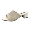 Sandalias de Verano Casuales de Punto con Punta Cuadrada Adelgazantes de Punta Abierta Nueva Moda Elegante