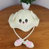 Sombrero de paja con orejas de conejo móviles, sombrero de pescador lindo para niños, sombrero de verano para bebé con protección solar