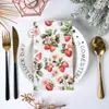 Guardanapos Descartáveis para Festa Estampa de Morango Guardanapos Descartáveis Decoração de Mesa Transfronteiriça Papel