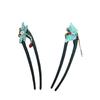 Novo estilo chinês queimado a frio pérola azul borboleta grampo de cabelo antigo high-end em forma de U gancho de cabelo Hanfu Cheongsam Hairpin Headwear