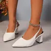 Comercio Exterior Tallas Grandes 2026 Verano Nuevos Sandalias de Punta Cerrada Europeas y Americanas para Mujer Tacón Grueso Punta Fina Sexy Sandalias de Tacón Alto Talla 43