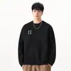 Ropa para Hombre Fengshe / Sudadera Rayada con Cuello Doble de Retazos Estructurados Estilo Americano Peso Pesado 480g Moderna Holgada de Manga Larga para Hombre