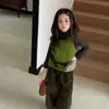 Conjunto de Dos Piezas en Capas para Niñas Fuguo 2026 Otoño Nuevo Estilo Coreano Suéter, Camisola, Camisa Base de Manga Larga, Bebé, Moderno