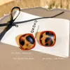 Pendientes Cuadrados con Estampado de Leopardo Geométrico para Mujer 2025 Nuevo Estilo Caliente de Gama Alta Versátil Retro Lujo Accesible Joyería para Orejas