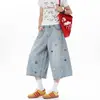 Comercio Exterior Transfronterizo Nuevos Jeans Cortos Sueltos de Botón Coloridos Retro Americanos Marca de Moda Unisex Pantalones Casuales Creativos