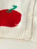 Ropa de Otoño para Niñas Cárdigan de Punto Dulce Jacquard de Frutas Moda de Otoño Versátil Abrigo Suéter Ropa Elegante para Bebé Niña