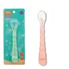 Tela Dorada Producto Nuevo Cuchara para Alimentar Bebés Niños Raspador de Barro de Silicona Diseño de Doble Cabeza Una Cuchara Doble Uso 6399