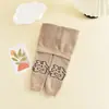 Meia-calça Infantil Meias de Bebê para Inverno Meia-calça de Bebê Branca Desenho Animado Tricotada Nove Pontos Leggings para Meninas