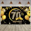 Tela de Fondo para Cumpleaños Número 10 Transfronteriza Banderín Creativo Bandera Fiesta Feliz Cumpleaños Tela Colgante Cortina de Fiesta