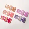Set de Herramientas para Manicura en Gel Esmalte de Uñas Ojo de Gato Arcoíris Transfronterizo, Juego de Frascos Pequeños de Vidrio Transparente Hielo Polvo de Gel de Vidrio