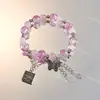 Popular Pulsera de Luna Super Hada Transparente como Hielo para Mujer Diseño Nicho Estudiante Versátil Dulce Colorida Pulsera de Mejor Amiga