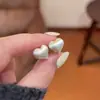 Pendientes Minimalistas de Corazón Cepillado Plateado para Mujer, Estilo de Lujo Moderno, Accesorios para Orejas de Corazón Simples al por Mayor