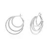 Brincos em Camadas, Brincos Argola Estilosos e Descolados, Brincos Simples de Nicho para Mulheres, Banhados a Cobre com Ouro 18K, Versátil