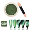 Polvo para Uñas Arte de Uñas Ojo de Gato 5D Polvo de Espejo Mágico Polvo Magnético Multicolor Aurora Polvo Fino Especial para Arte de Uñas de Gel Ojo de Gato DIY