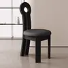 Cadeira de Jantar Vintage em Madeira Maciça Estilo Francês, Cadeira com Encosto de Designer Meio do Século, Cadeira para Toucador de Quarto Estilo Wabi-Sabi, Cadeira Chave