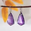 Joias Zhuhang Populares Transfronteiriças Brincos de Cristal Natural Brincos de Ametista Brincos de Diamante Lapidados Venda por Atacado de Joias