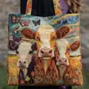 2026 Nueva Serie Transfronteriza de Vacas Vaca Estampado Digital Bolso de Hombro Acolchado de Moda