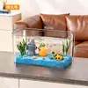 Acuario Altamente Transparente, Nuevo Tanque Mediano para Peces Dorados, Tanque Ecológico de Paisajismo para Cría de Tortugas en Escritorio de Oficina en Casa Acuario