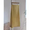 Falda de Terciopelo Dorada con Diamantes de Alta Gama, Línea A para Mujer, Forrada de Polar y Engrosada, de Longitud Media, Adelgazante, Elegante Falda Recta, Nuevo Estilo Chino