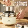 Tapa de Acero Forma de Huevo Vacío Pequeña Lonchera Acero Inoxidable 316 Lonchera Térmica Portátil para el Hogar Estudiante Trabajador de Oficina Caja Bento
