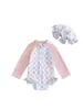 60-70-80-90-100 Sombrero Manga Larga Traje de Baño Infantil