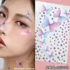 Pegatinas de mariposa Aurora AB con diamantes transfronterizas, pegatinas para cejas, pegatinas de pedrería y perlas, pegatinas para la cara, accesorios de maquillaje, maquillaje infantil