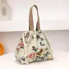 Bolso de Cubo Portátil Nuevo Estampado Cierre de Cordón Tela Ligera Estilo Étnico Bolsillo con Cordón para Salir a Trabajar Bolso de Mano para Teléfono Móvil