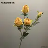Rosas simuladas de alta gama con borde quemado, flores artificiales, ramos de flores secas, decoraciones para sala de estar, decoraciones de mesa para sala de estar, flores de cerámica