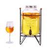En stock Cubo de Vidrio Transparente Engrosado de Fábrica para Coca-Cola Contenedor Cubo para Bebidas Frías Jugo Cubo para Vino con Grifo Tarro para Enzimas