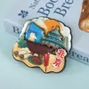 Ímãs de Geladeira de Madeira Personalizados para Turismo Urbano, Adesivos Magnéticos de Viagem Cultural e Criativa com Tendência Nacional para Várias Cidades, Adesivos Magnéticos Criativos de Cidades
