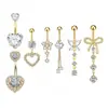 Set de Piercing para Ombligo de Comercio Electrónico Transfronterizo con Circonita, Set de Siete Piezas de Joyería para Piercing, Anillos para Ombligo, Tachuelas para Ombligo