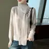 Suéter de Punto Pullover de Lana Pura Nuevo Otoño/Invierno 2026 para Mujer, Tejido de Punto Versátil Casual de Manga Larga para Mujer