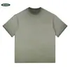 Camiseta de talla europea de moda, marca popular, lavado vintage, dos tonos degradados, extragrande